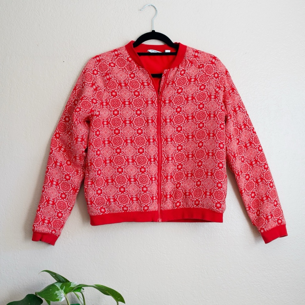Janie and Jack x Juno Valentine Red Patterned Zip-Up Jacket Women’s